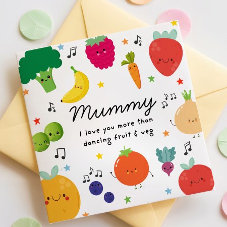 Personalised Dancing Fruit & Veg Card