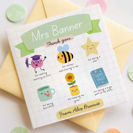 Personalised Thank you for Teacher Card