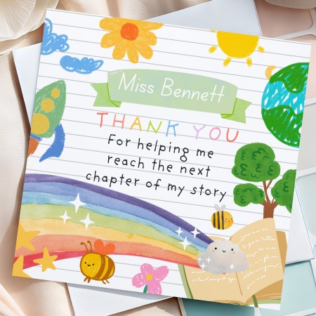 Personalised Reach the next Chapter Teacher Card