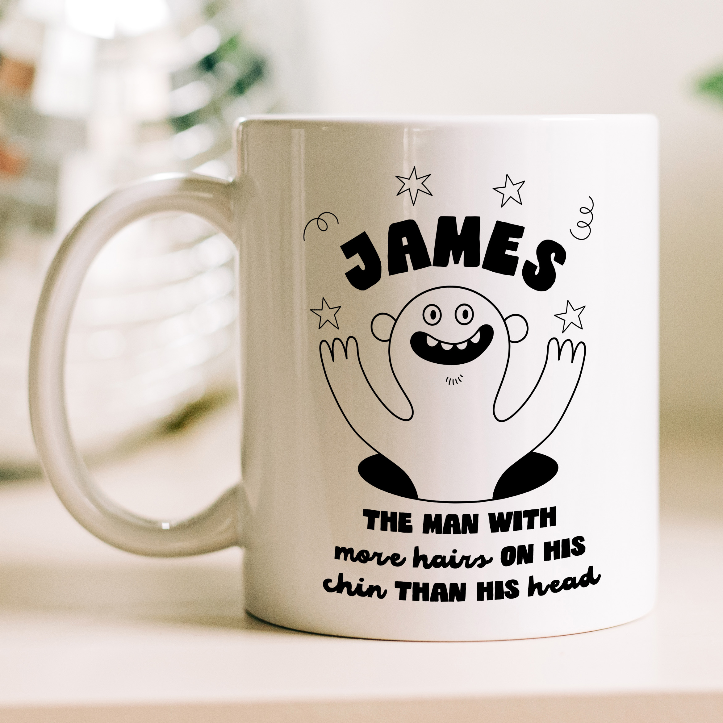 Personalised The man with more hairs on his chin Mug