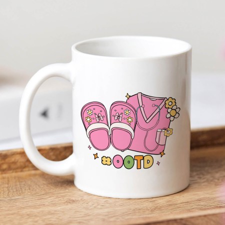 Nurse OOTD Pink Scrubs Mug