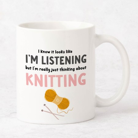 I'm Thinking About Knitting Mug