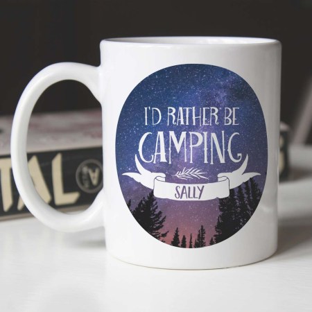 Personalised Mug I'd rather be camping