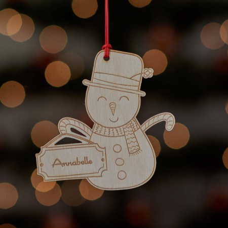 Personalised Snowman with sign Decoration