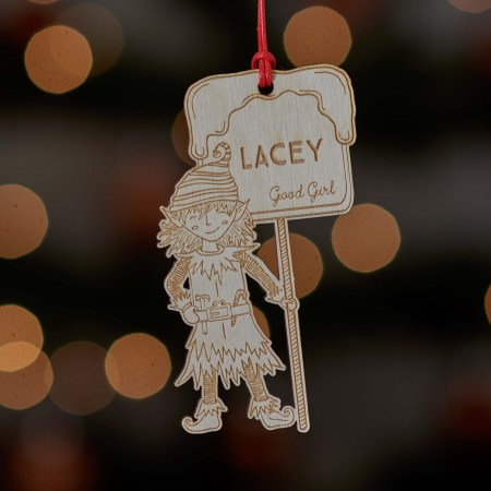 Personalised Elf Decoration