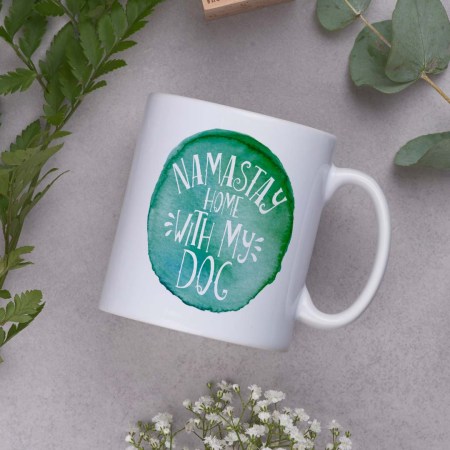 Namastay home with my dog watercolour Mug