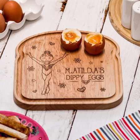 Personalised Breakfast Egg Board - Gymnast