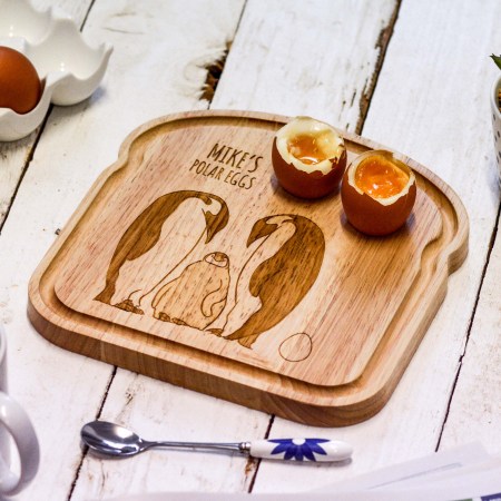 Personalised Breakfast Egg Board - Penguin
