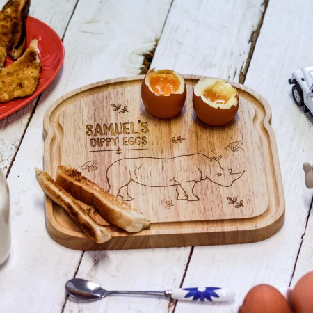 Personalised Breakfast Egg Board - Rhino