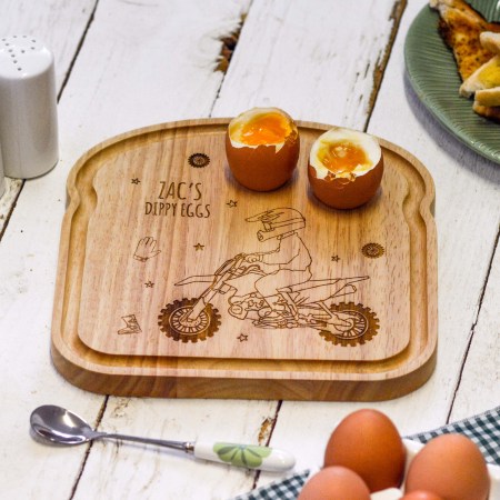 Personalised Breakfast Egg Board - Motorcross