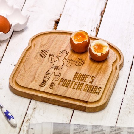 Personalised Breakfast Egg Board - Weightlifter
