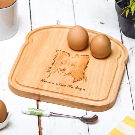 Personalised Breakfast Egg Board - Border Collie