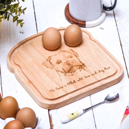 Personalised Breakfast Egg Board - Border Terrier