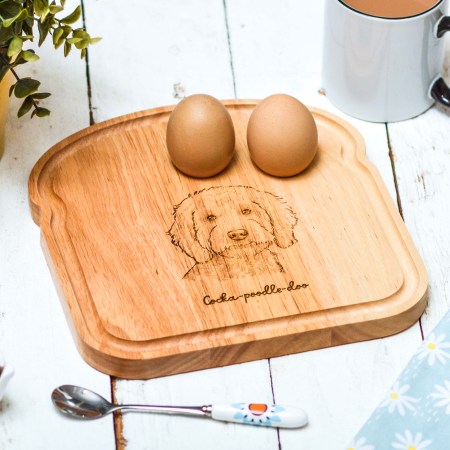 Personalised Breakfast Egg Board - Cockapoo