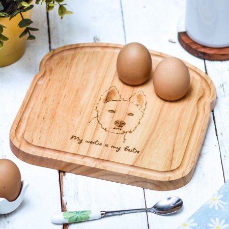 Personalised Breakfast Egg Board - Westie
