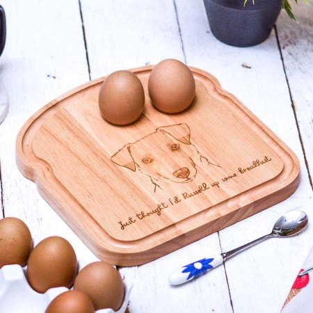 Personalised Breakfast Egg Board - Jack Russell