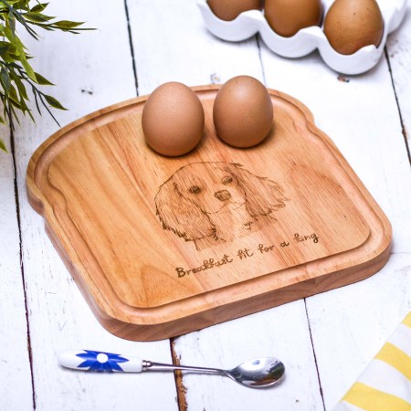 Personalised Breakfast Egg Board - Cavalier King Charles