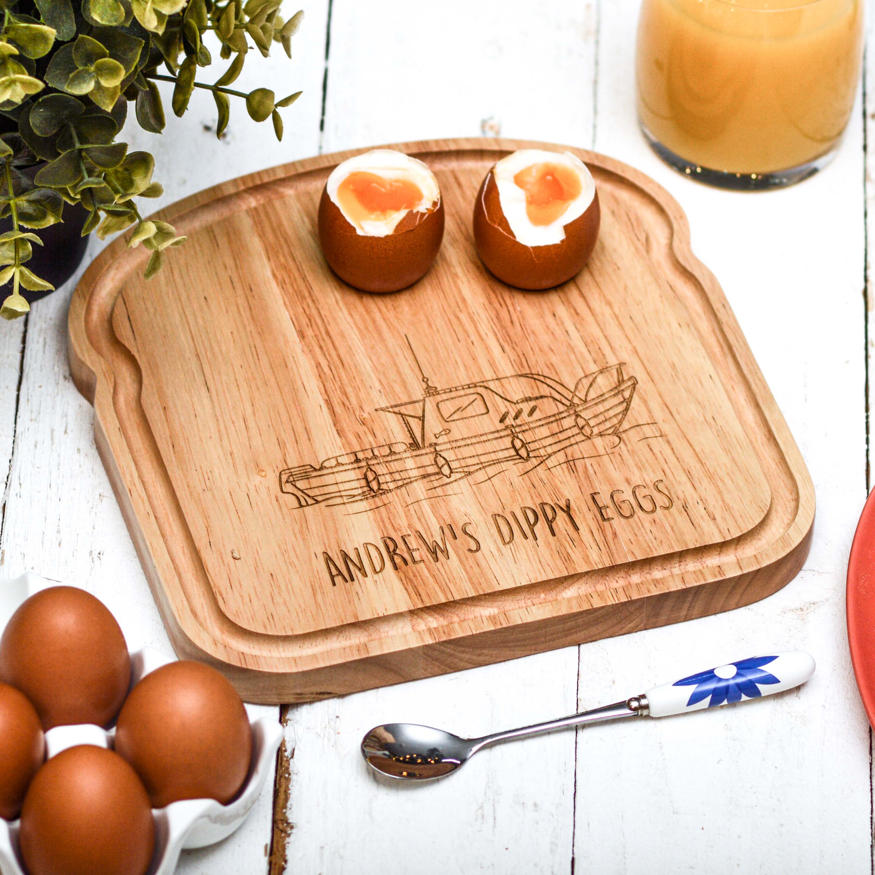 Personalised Breakfast Egg Board - Fishing Boat