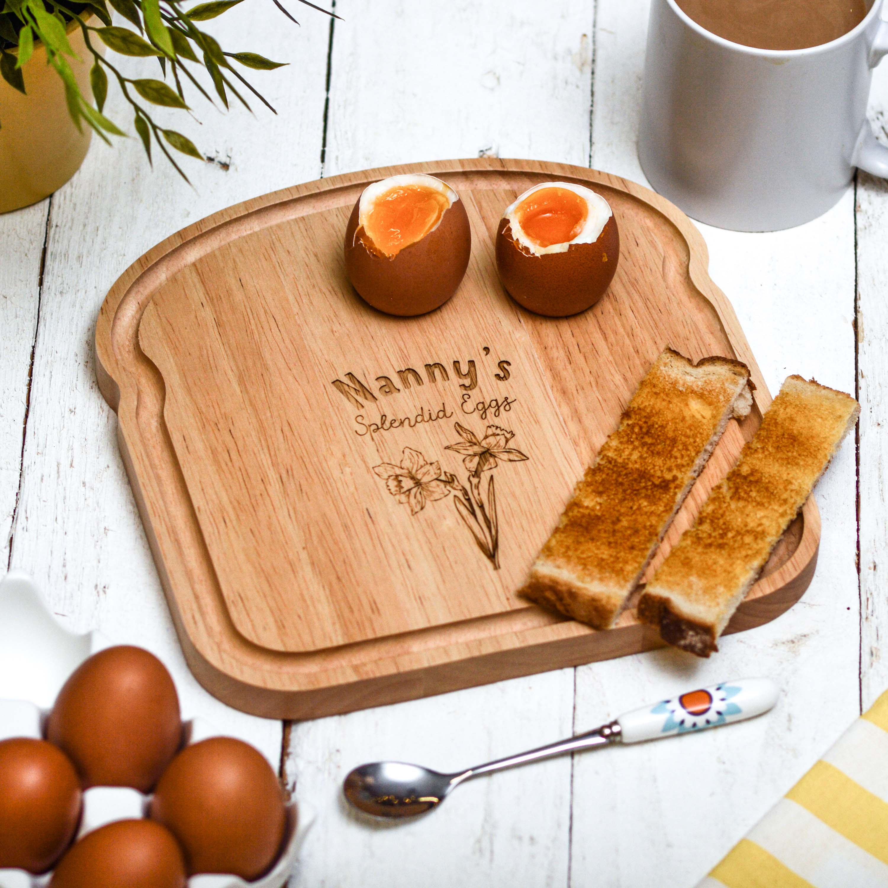 Personalised Breakfast Egg Board - Daffodils