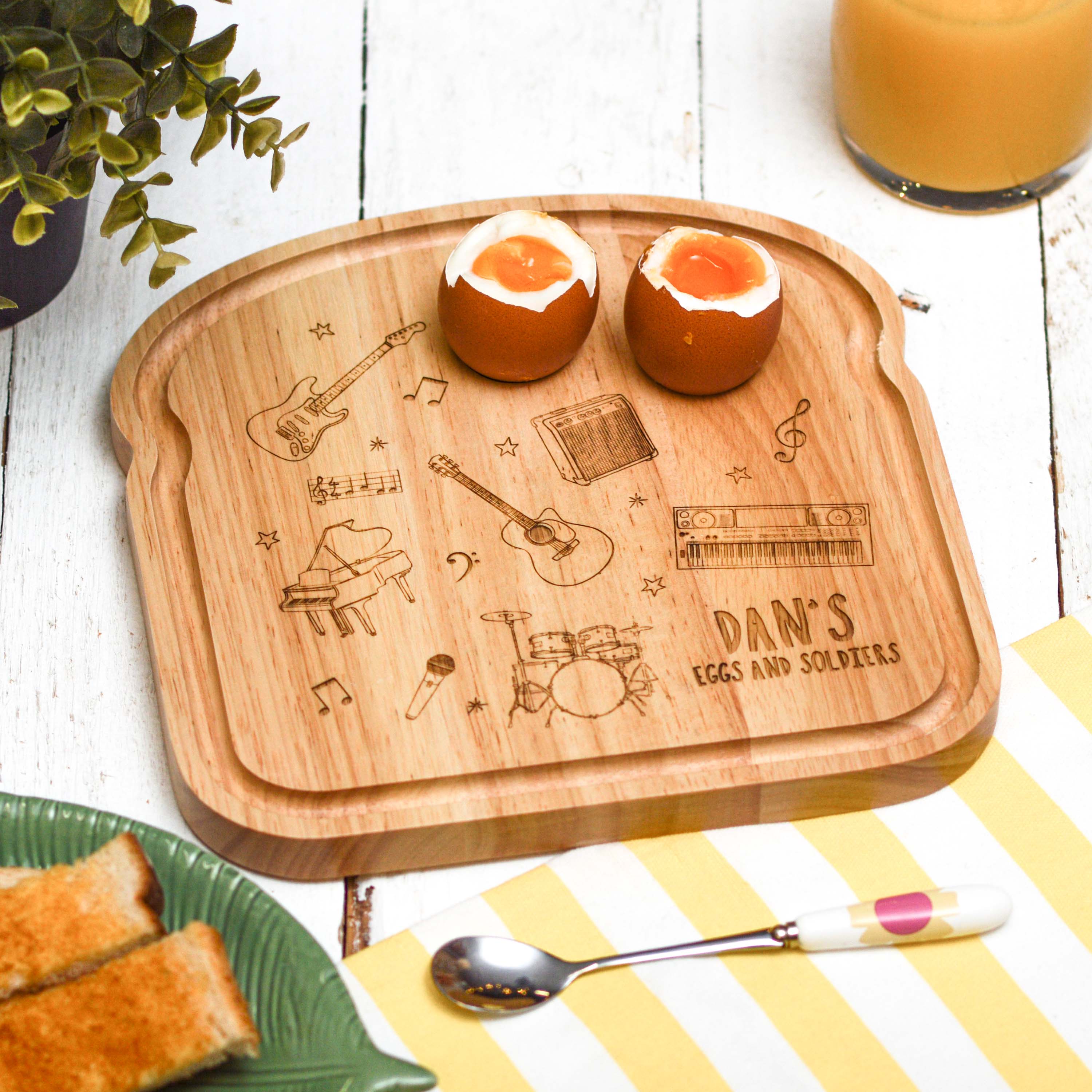 Personalised Breakfast Egg Board - Music