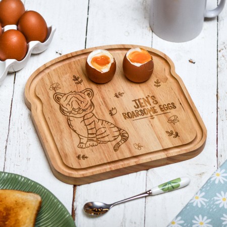 Personalised Breakfast Egg Board - Tiger