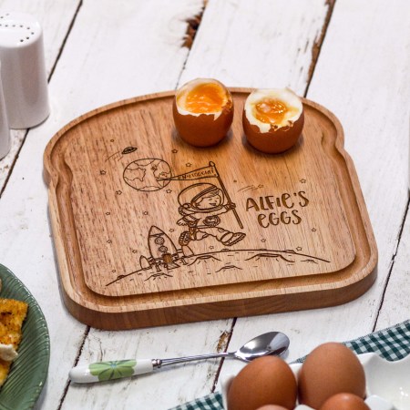 Personalised Breakfast Egg Board - Space