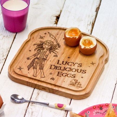 Personalised Breakfast Egg Board - Pirate - Girl