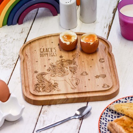 Personalised Breakfast Egg Board - Unicorn