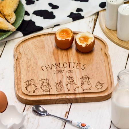 Personalised Breakfast Egg Board - Farm Animals