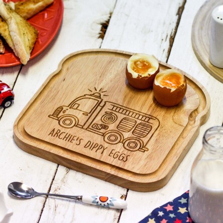 Personalised Breakfast Egg Board - Fire Engine