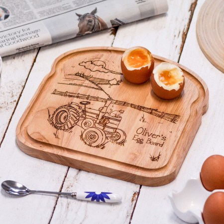 Personalised Breakfast Egg Board - Tractor