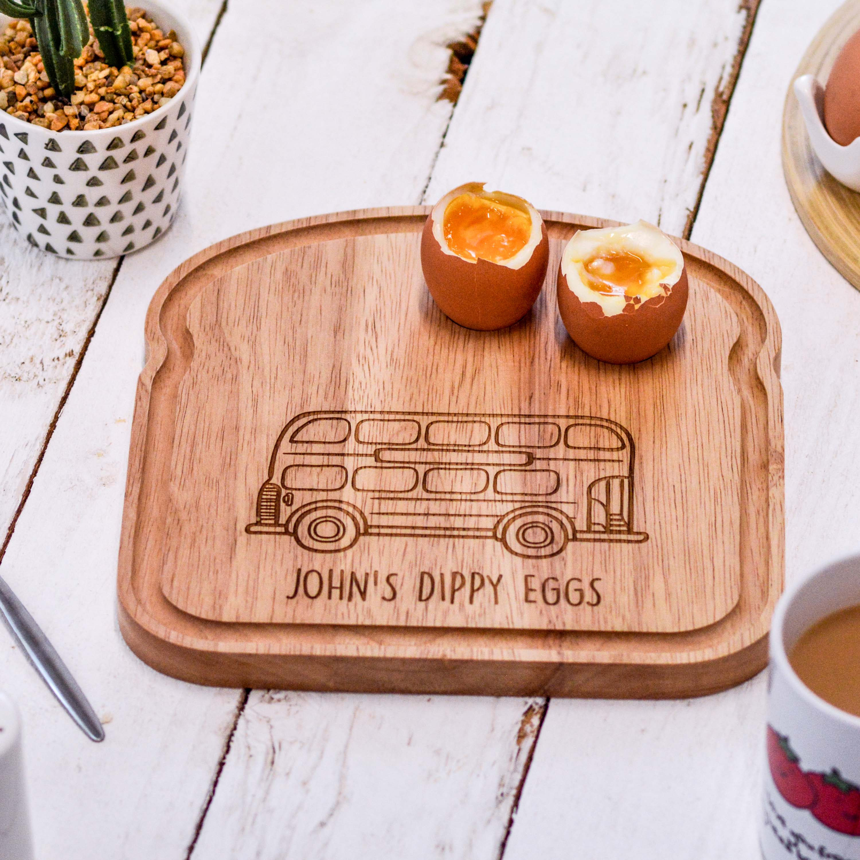 Personalised Breakfast Egg Board - Bus
