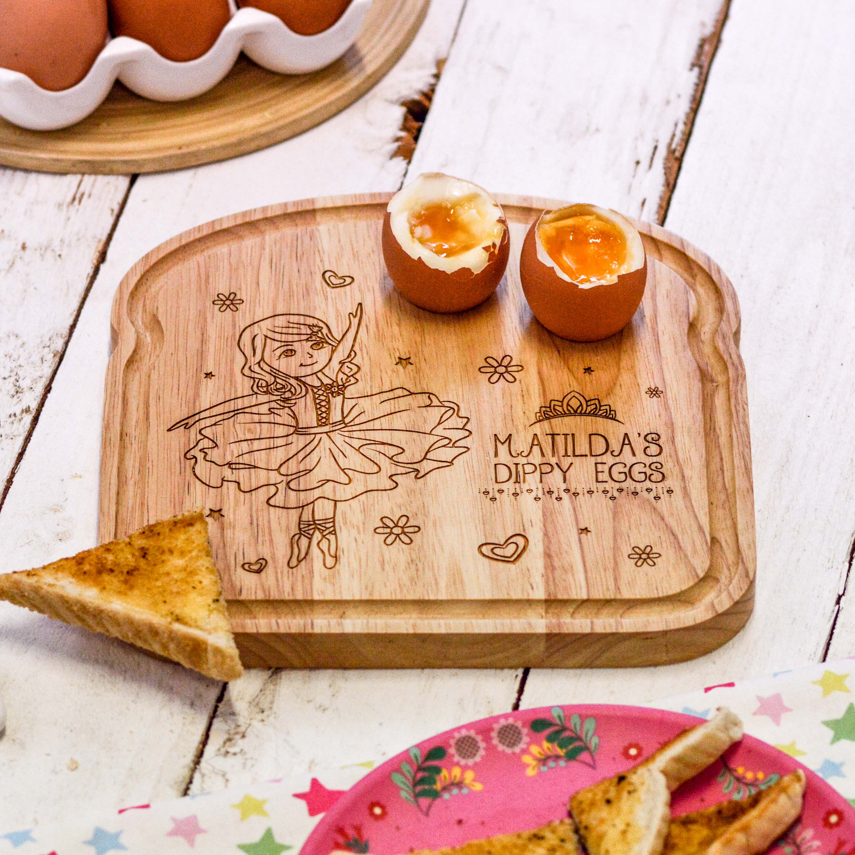 Personalised Breakfast Egg Board - Ballerina