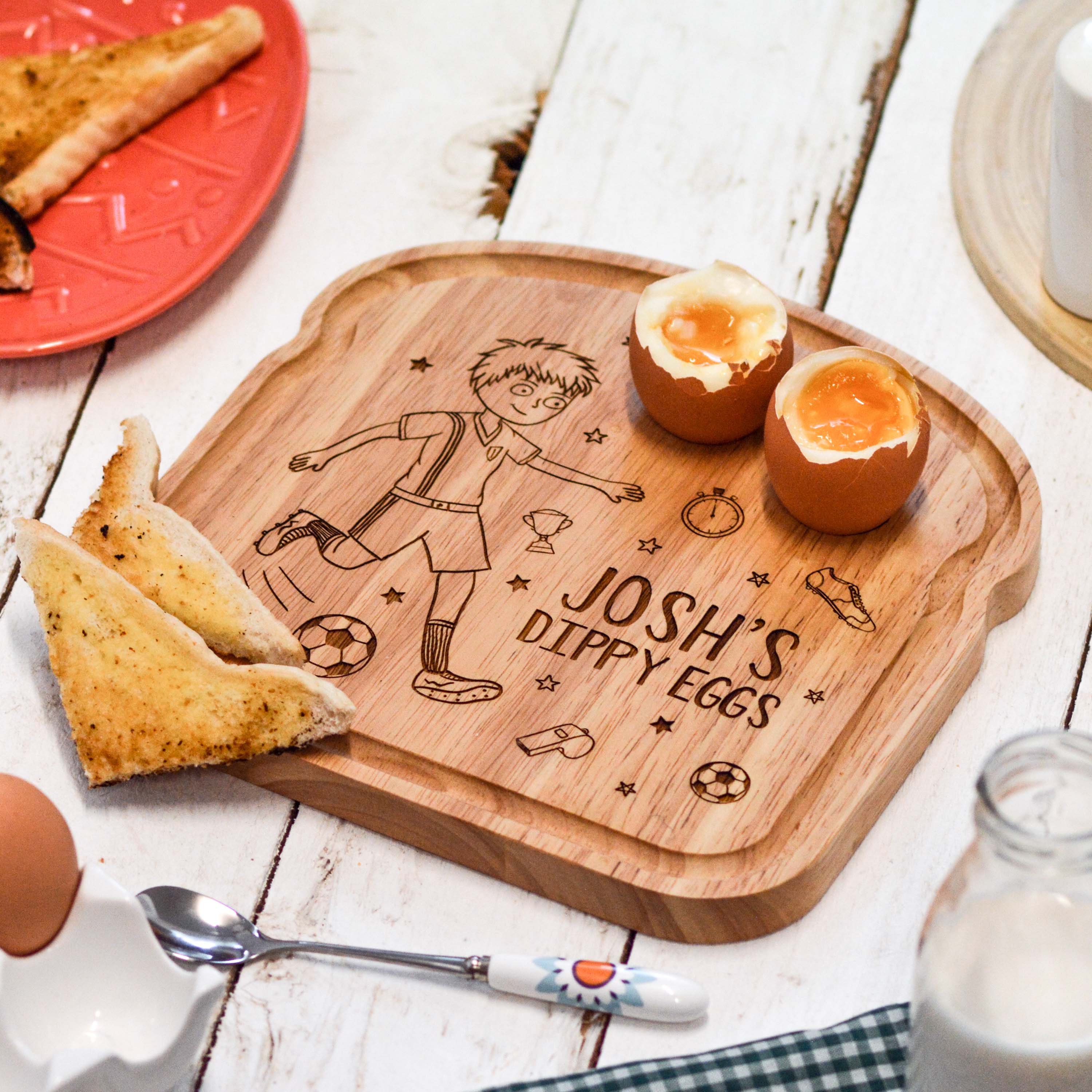 Personalised Breakfast Egg Board - Football