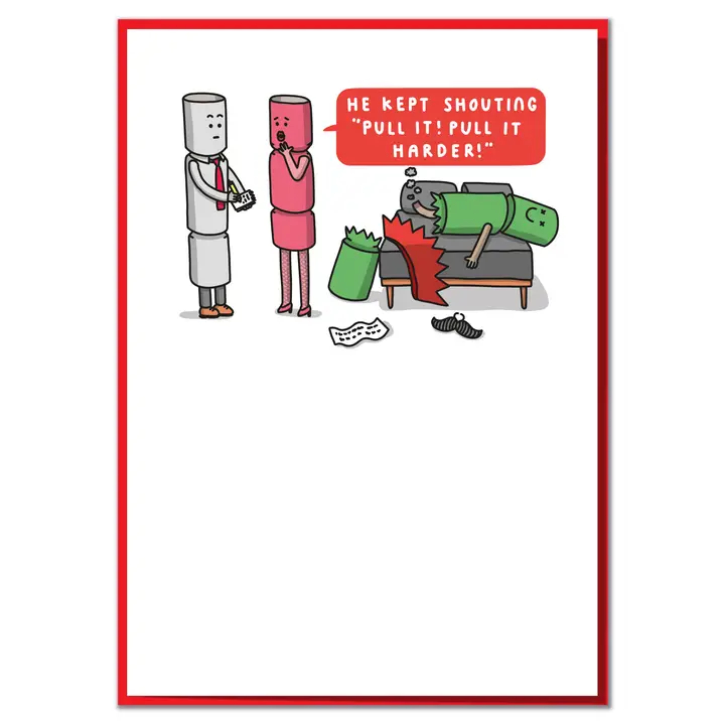 Pull It Harder Funny Christmas Card