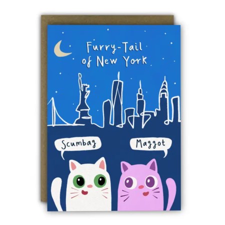 Furry Tail of New York Funny Christmas Card