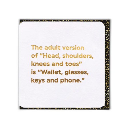 Funny Birthday Card - Head Shoulders Knees and Toes