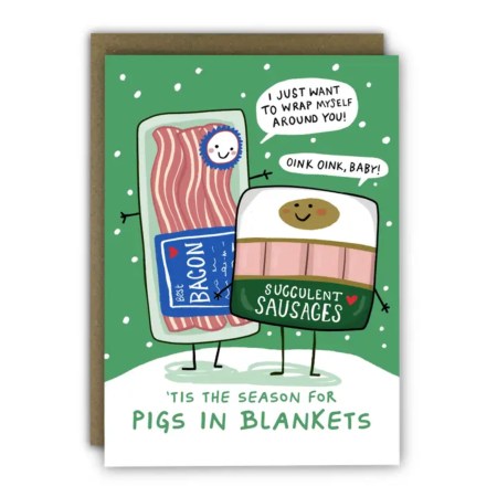 Pigs In Blankets Funny Christmas Card