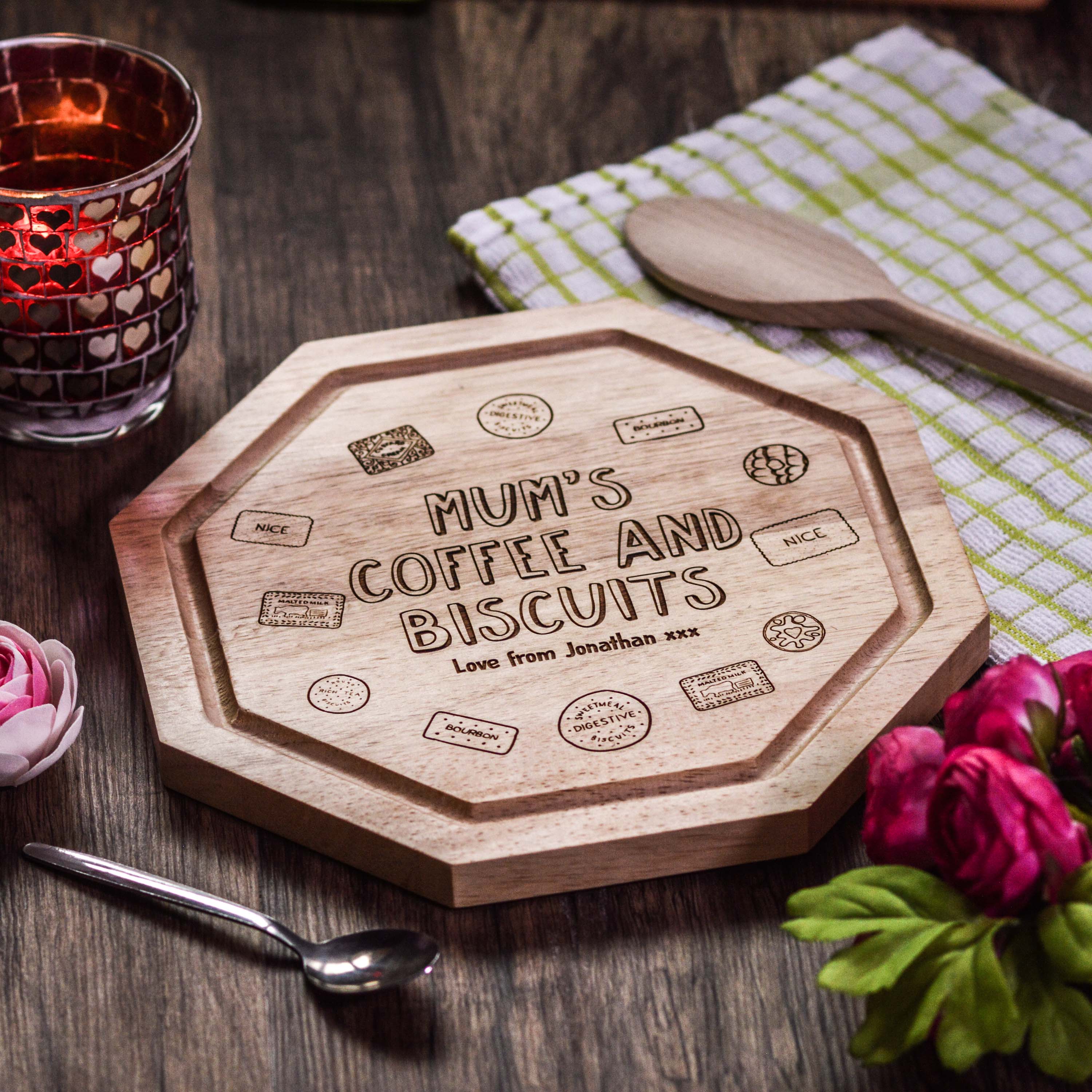 Personalised Coffee and Biscuits Board