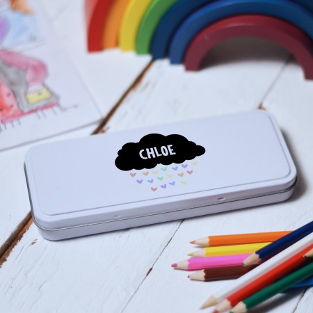 Personalised Black Cloud Pencil Tin