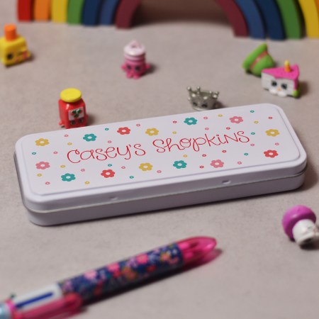 Personalised Flowers Pencil Tin