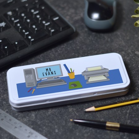 Personalised Computer Desk Pencil Tin