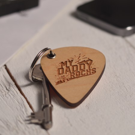 My Daddy Rocks pick keyring