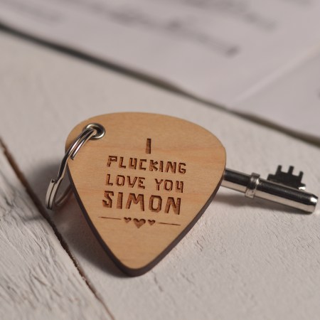 Personalised I Plucking Love You Pick Keyring
