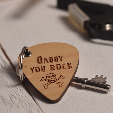 Personalised You Rock Message Pick Keyring