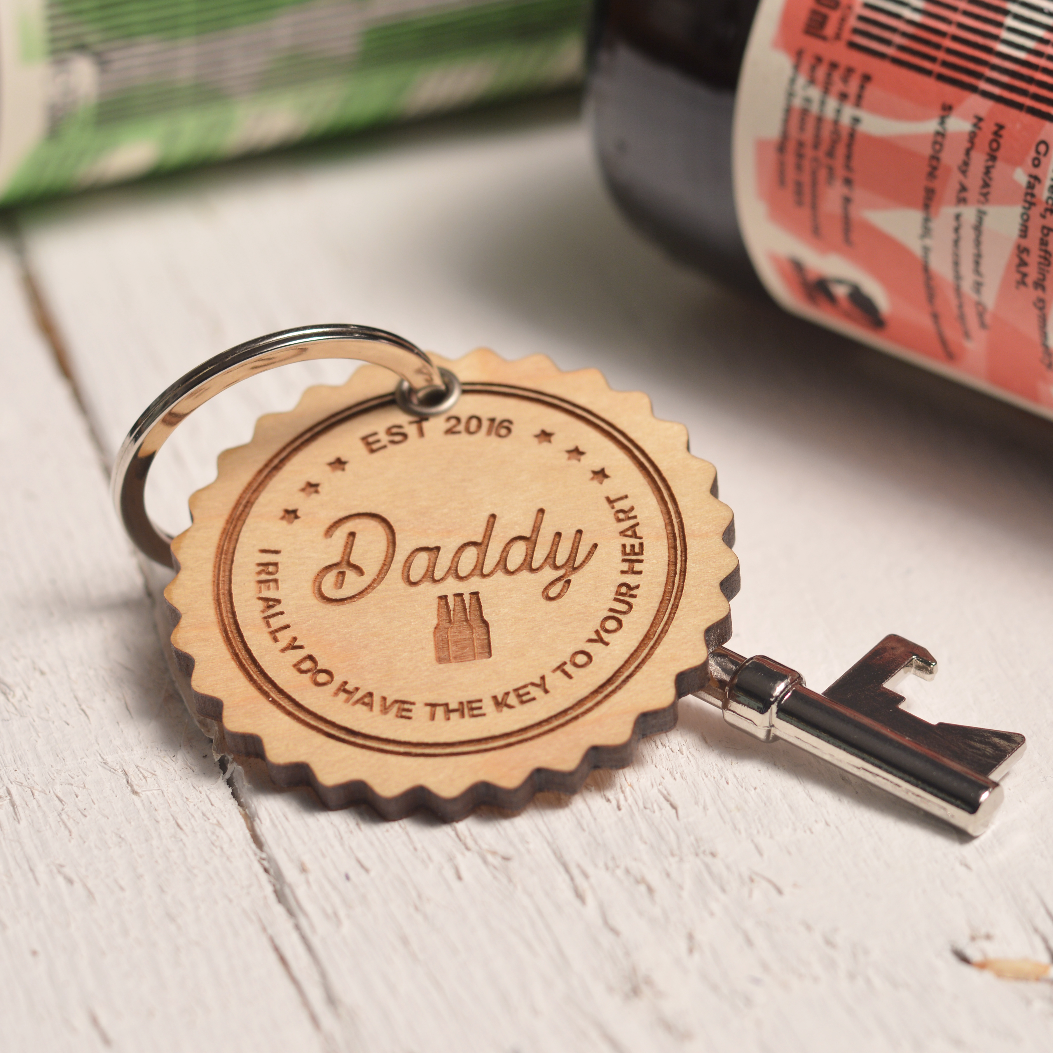 Personalised Beer Bottles Keyring and Bottle Opener