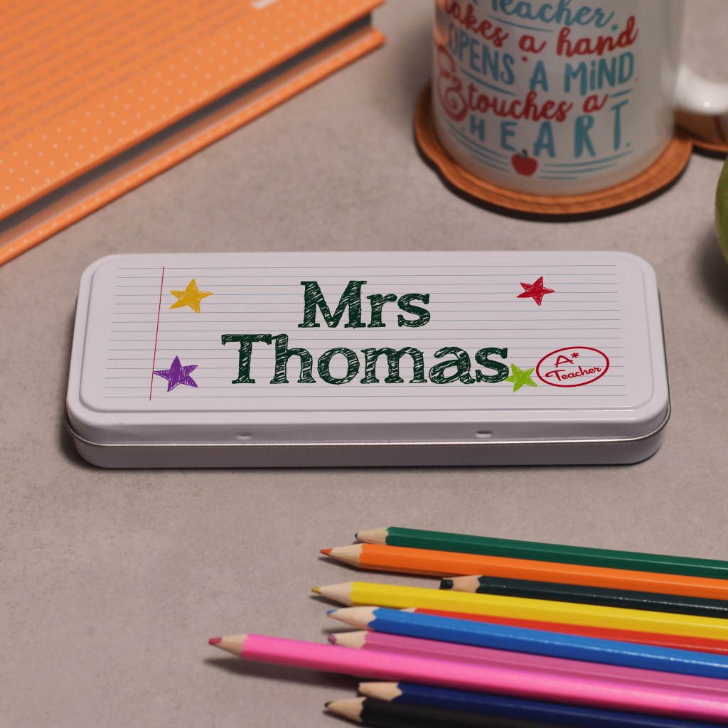 Personalised Teacher Pencil Tin - The Crafty Giraffe