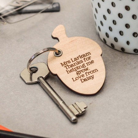 Personalised Plain Acorn Keyring