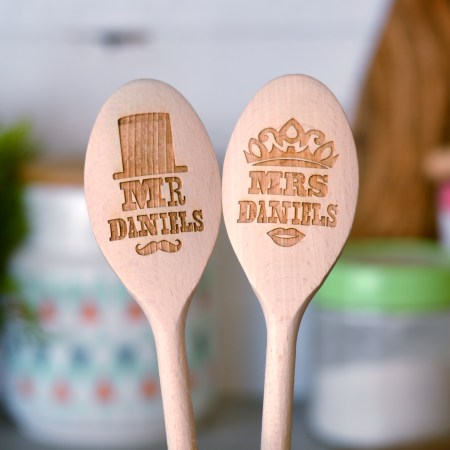 Personalised Retro Mr and Mrs Spoons