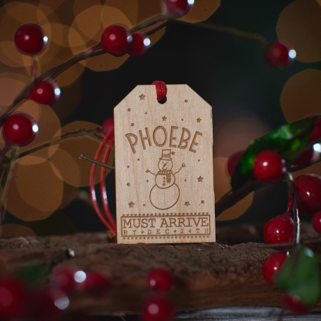 Personalised Snowman Large Present Gift Tag
